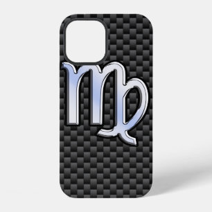 Coque iPhone 12 Signe du zodiaque Vierge sur décoration en fibre d