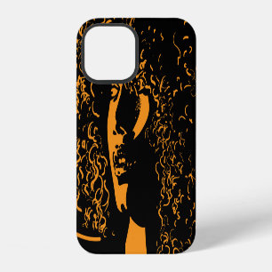 Coque iPhone 12 Silhouette africaine : Contraste Vintage.