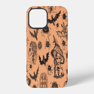 Coque iPhone 12 Silhouette de sorcière d'Halloween : motif de dess