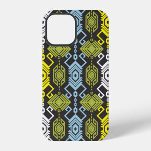 Coque iPhone 12 Songket Tenun Motif géométrique sans couture avec