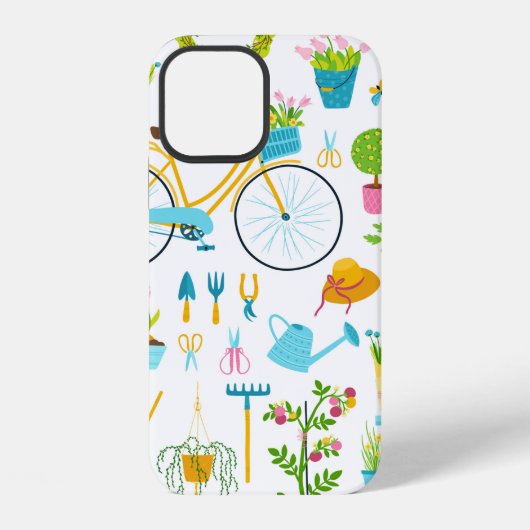 Coque iPhone 12 Spring seamless pattern in simple hand-drawn carto (Verso)