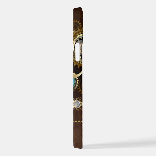 Coque iPhone 12 Steampunk Rusty Background (Côté droit)