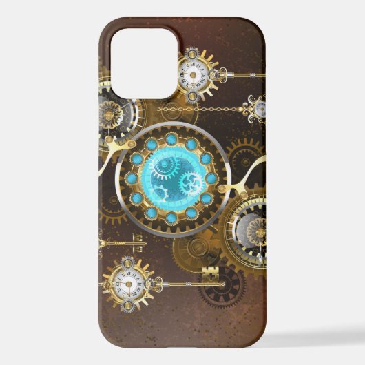 Coque iPhone 12 Steampunk Rusty Background (Verso)