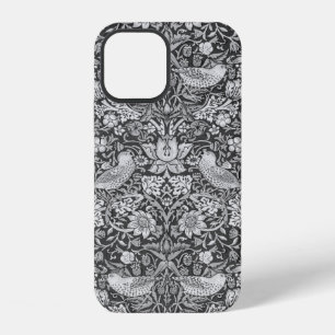 Coque iPhone 12 Strawberry Thief Grey, William Morris