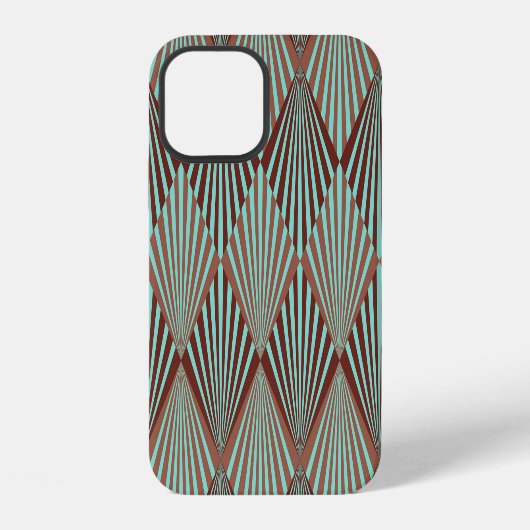 Coque iPhone 12 Style Art Déco, texture transparente. (Verso)