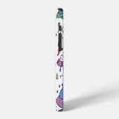 Coque iPhone 12 Style Doodle, illustration du thème spatial. (Côté gauche)