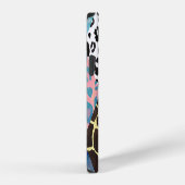 Coque iPhone 12 Style Patchwork, motif de collage aquarelle. (Côté droit)