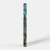 Coque iPhone 12 Sunflower Meadow in the Starry Night (Côté droit)