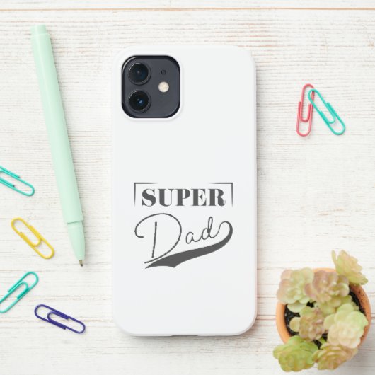 Coque iPhone 12 Super papa (Sur le bureau)