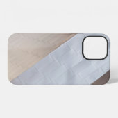 Coque iPhone 12 Surface beige et blanc (Verso Horizontal)