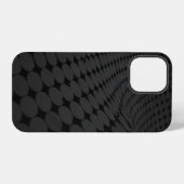 Coque iPhone 12 Surface pointillée noire et grise (Verso Horizontal)