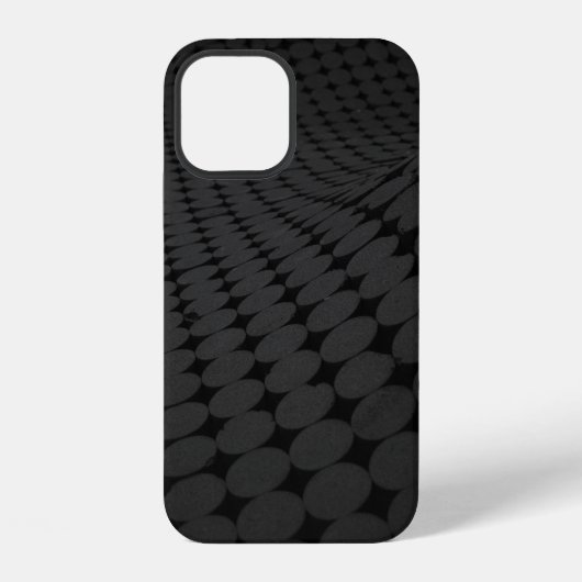 Coque iPhone 12 Surface pointillée noire et grise (Verso)