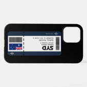 Coque iPhone 12 SYD Sydney Boarding Pass - billet Australie (Verso Horizontal)