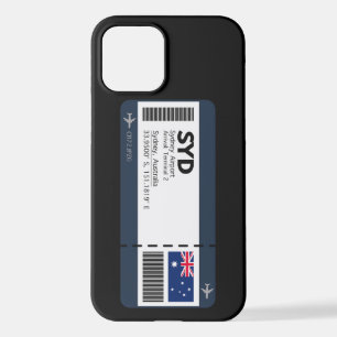 Coque iPhone 12 SYD Sydney Boarding Pass - billet Australie