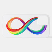 Coque iPhone 12 Symbole d'infinité arc-en-ciel stratifié (Verso Horizontal)