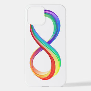 Coque iPhone 12 Symbole d'infinité arc-en-ciel stratifié