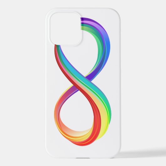Coque iPhone 12 Symbole d'infinité arc-en-ciel stratifié (Verso)