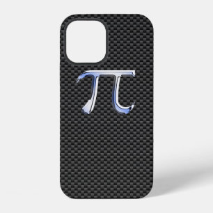 Coque iPhone 12 Symbole Pi de style Chrome sur impression de fibre