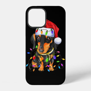 Coque iPhone 12 T-shirt cadeaux Noël Lumière d'amour pour Dachshun