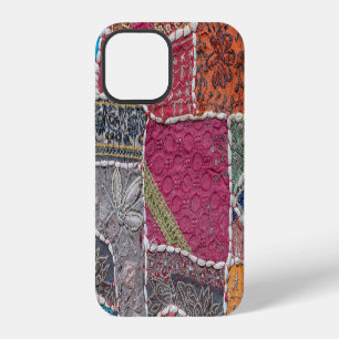 Coque iPhone 12 Tapis en Patchwork coloré Détails du closeup