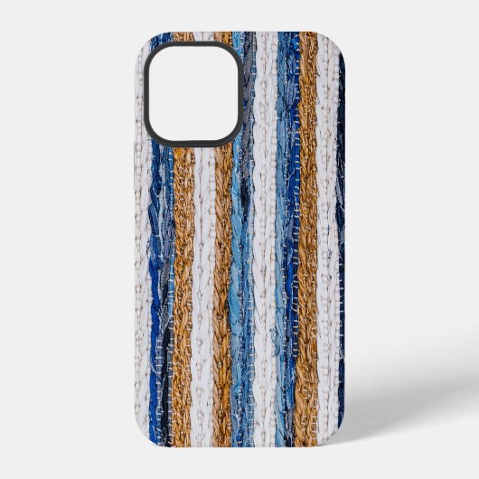 Coque iPhone 12 Tapisserie en denim : tapis fait de jeans recyclés (Verso)