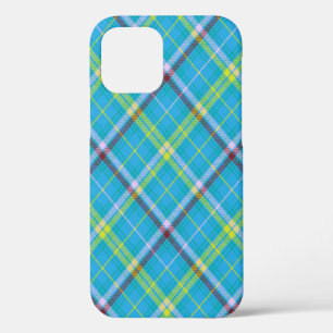 Coque iPhone 12 Tartan chromé Chevron Plaid texturé en continu
