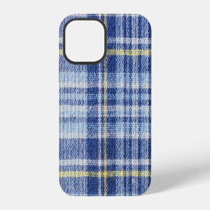 Coque iPhone 12 Tartan jaune bleu : Plaid tendance