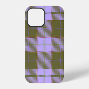 Coque iPhone 12 Tartan vert et violet Plaid écossais sans fil Pa