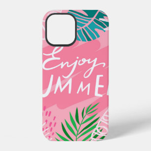 Coque iPhone 12 Tendance vintage été tropical. Lettres profitez de