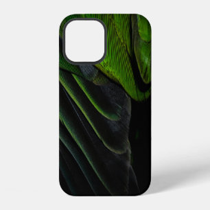 Coque iPhone 12 Textile à carreaux verts et noirs