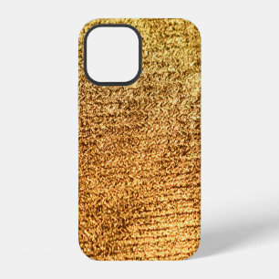 Coque iPhone 12 Textile doré : macro arrière - plan glamour.