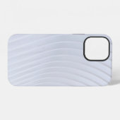 Coque iPhone 12 Textile rayé blanc et gris (Verso Horizontal)
