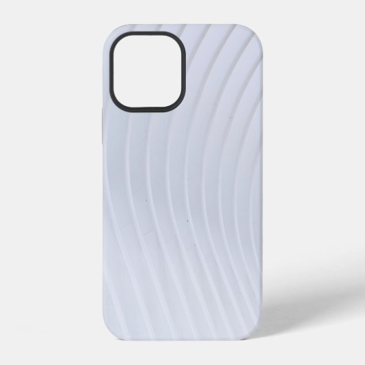 Coque iPhone 12 Textile rayé blanc et gris (Verso)