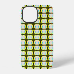 Coque iPhone 12 texture abstraite, motif gingham coloré, moderne