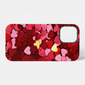 Coque iPhone 12 texture Arrière - plan coeur rouge (Verso Horizontal)