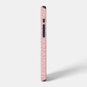 Coque iPhone 12 Texture arrière - plan cuir rose (Côté gauche)
