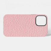 Coque iPhone 12 Texture arrière - plan cuir rose (Verso Horizontal)
