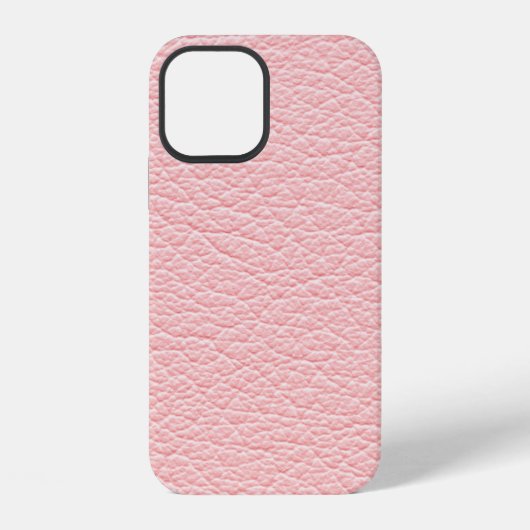 Coque iPhone 12 Texture arrière - plan cuir rose (Verso)
