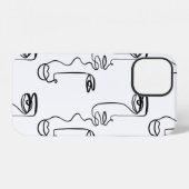 Coque iPhone 12 Texture avec faces abstraites. Une ligne continue (Verso Horizontal)
