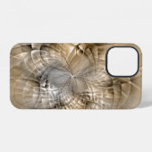Coque iPhone 12 Texture d'art fractal moderne abstrait aux tons de (Verso Horizontal)