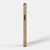 Coque iPhone 12 texture de burlap Brown, tissu rustique. (Côté droit)