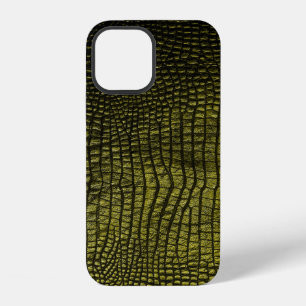 Coque iPhone 12 Texture de crocodile sombre de luxe