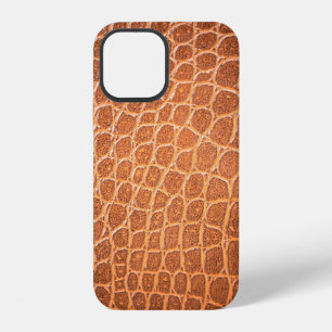 Coque iPhone 12 Texture de cuir brun, fond, peau, abstrait