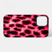 Coque iPhone 12 Texture de cuir de léopard avec des couleurs noire (Verso Horizontal)