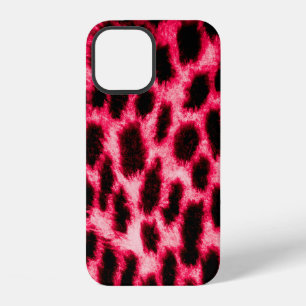 Coque iPhone 12 Texture de cuir de léopard avec des couleurs noire