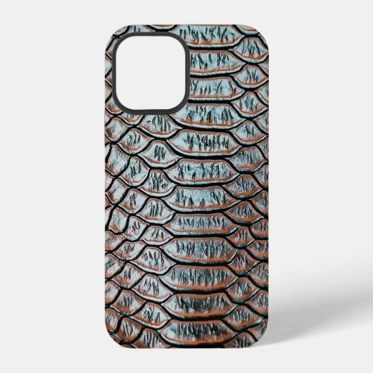 Coque iPhone 12 texture de cuir de peau fondtexture,crocodile,l (Verso)