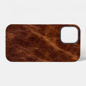 Coque iPhone 12 Texture de cuir marroncuir,texture,abstrait,acce (Verso Horizontal)