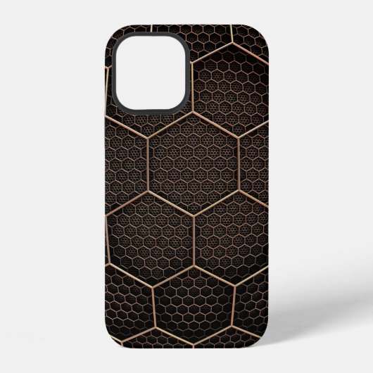 Coque iPhone 12 Texture de fond grille hexagonale d (Verso)