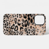 Coque iPhone 12 Texture de léopard, motif imprimé animal léopard (Verso Horizontal)