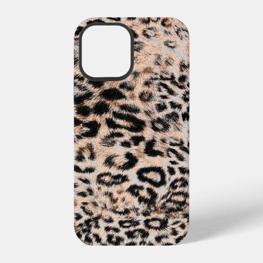 Coque iPhone 12 Texture de léopard, motif imprimé animal léopard (Verso)
